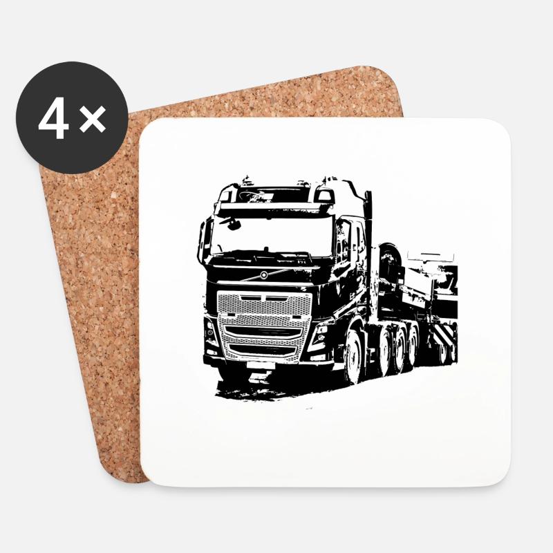 Schwedischer LKW - Untersetzer (4er-Set) - Weiß