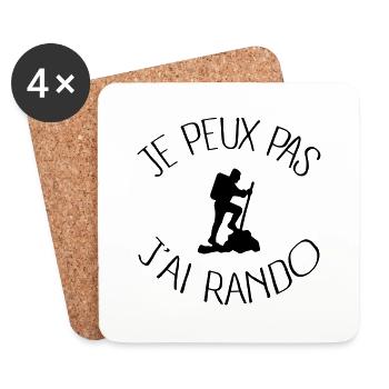 Je peux pas j'ai Rando - Dessous de verre (lot de 4) - blanc - Devant