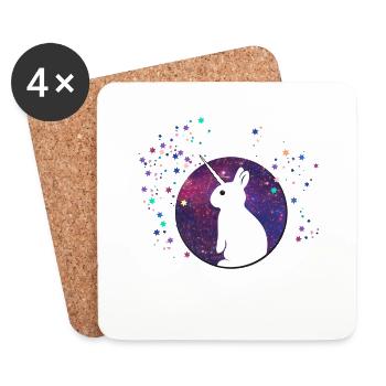i believe in bunnycorns unicorns bunnies rabbit - Coasters (set of 4) - white - Front