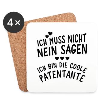 Ich bin die coole Patentante - Untersetzer (4er-Set) - Weiß - Vorne
