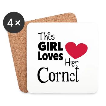 This Girl Loves Her Cornet - Coasters (set of 4) - white - Front