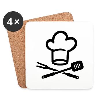Grillen - Untersetzer (4er-Set) - Weiß - Vorne