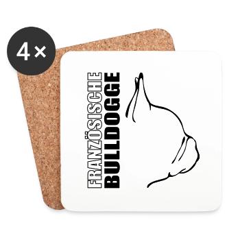 FRANZÖSISCHE BULLDOGGE Profil Wilsigns - Untersetzer (4er-Set) - Weiß - Vorne