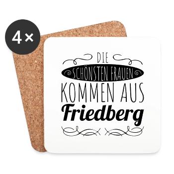 die schönsten Frauen kommen aus Friedberg - Untersetzer (4er-Set) - Weiß - Vorne