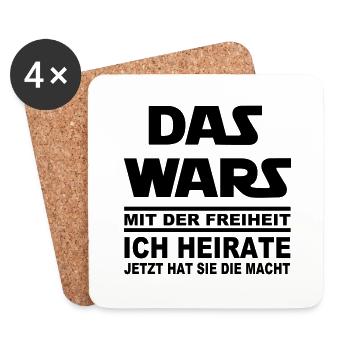 DAS WARS x HEIRATE - sie - Untersetzer (4er-Set) - Weiß - Vorne