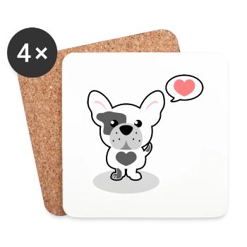 French Bulldog - Untersetzer (4er-Set) - Weiß - Vorne