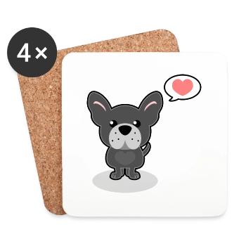 French Bulldog - Untersetzer (4er-Set) - Weiß - Vorne