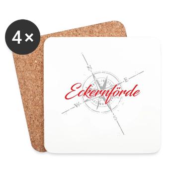 Eckernförde Kompass rot - Untersetzer (4er-Set) - Weiß - Vorne