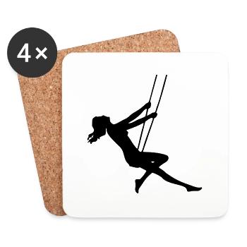 Girl on swing - Coasters (set of 4) - white - Front