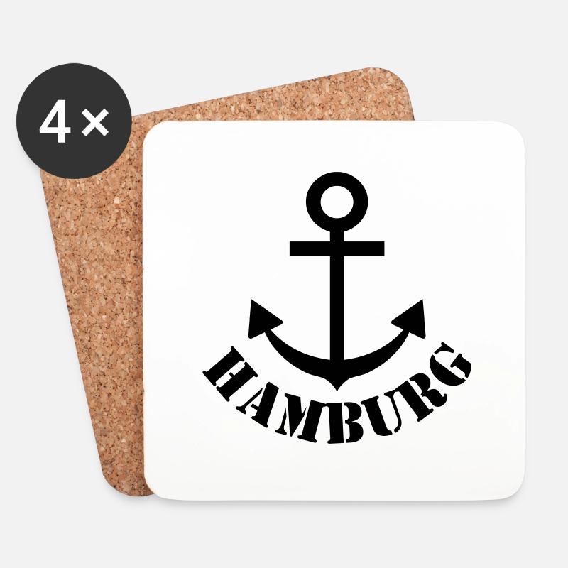hamburg - Untersetzer (4er-Set) - Weiß