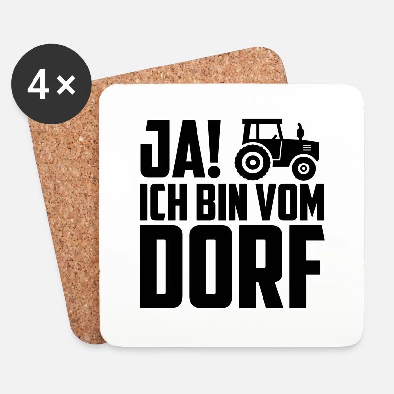 Ich bin vom Dorf - Untersetzer (4er-Set) - Weiß