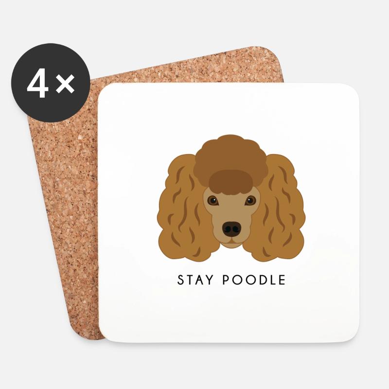 Poodle Brown - Untersetzer (4er-Set) - Weiß