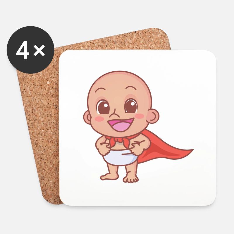 Baby Hero - Untersetzer (4er-Set) - Weiß