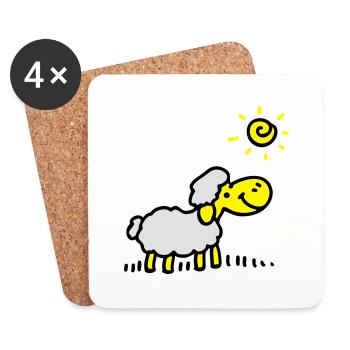 Sheep Sun 3 - Coasters (set of 4) - white - Front