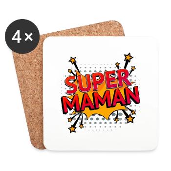 Super maman BD - Dessous de verre (lot de 4) - blanc - Devant