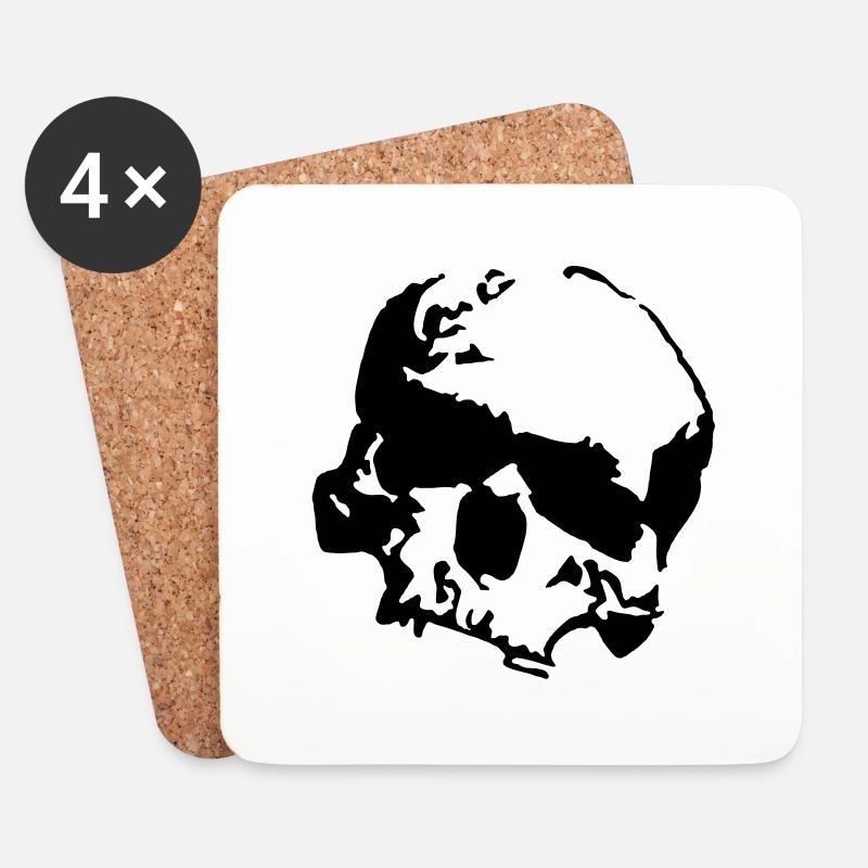 RS Skull - Untersetzer (4er-Set) - Weiß