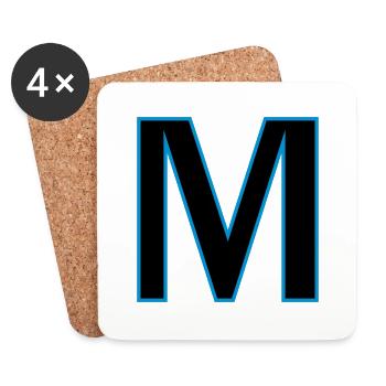 Buchstaben M Vektor - Untersetzer (4er-Set) - Weiß - Vorne