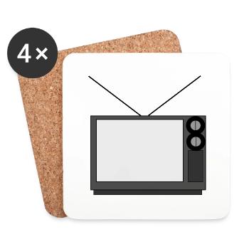 monitor television fernseher tv flatscreen compute - Untersetzer (4er-Set) - Weiß - Vorne