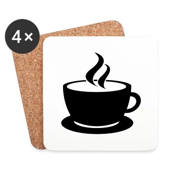 coffee cup tea cafe - Coasters (set of 4) - white - Front