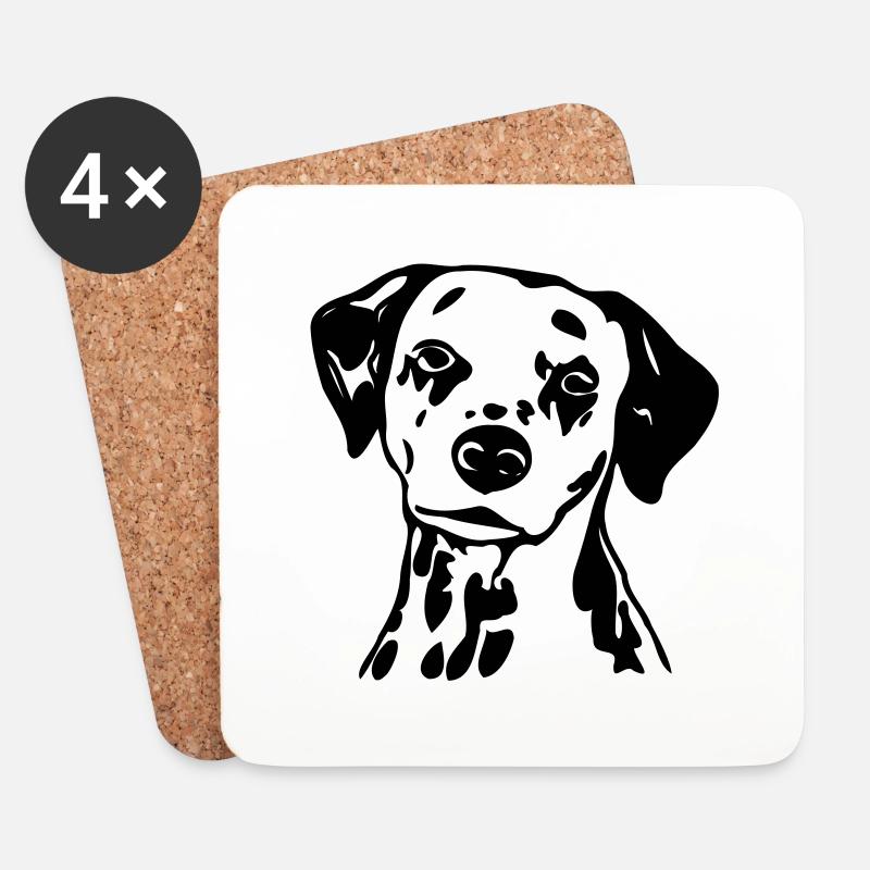 dalmatiner_hund - Untersetzer (4er-Set) - Weiß