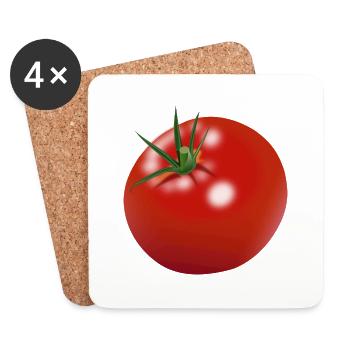 Rote Tomate - Untersetzer (4er-Set) - Weiß - Vorne