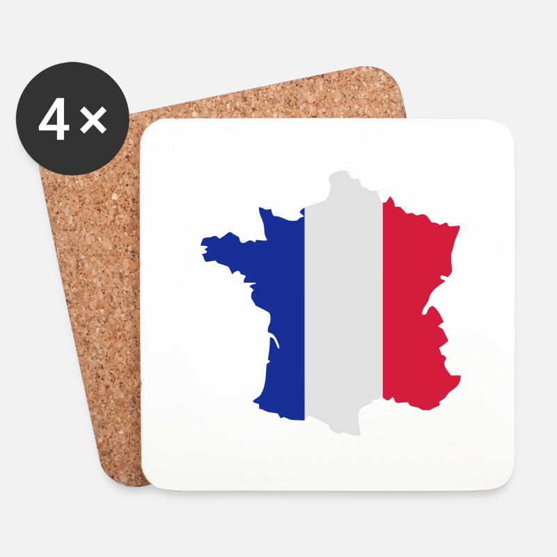 France - Untersetzer (4er-Set) - Weiß
