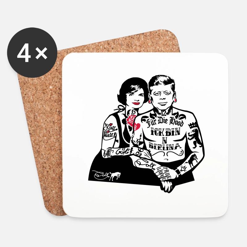For The Hood - Berlin (for light backgrounds) - Coasters (set of 4) - white