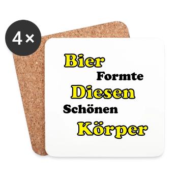 Bier formte diesen schönen Körper - Untersetzer (4er-Set) - Weiß - Vorne