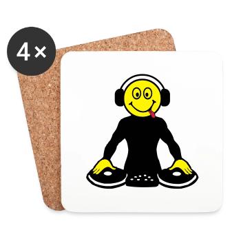 DJ - Dessous de verre (lot de 4) - blanc - Devant