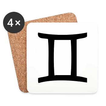 Zodiac sign Gemini - Coasters (set of 4) - white - Front