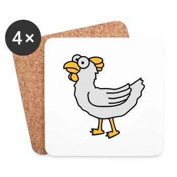 chicken - Coasters (set of 4) - white - Front