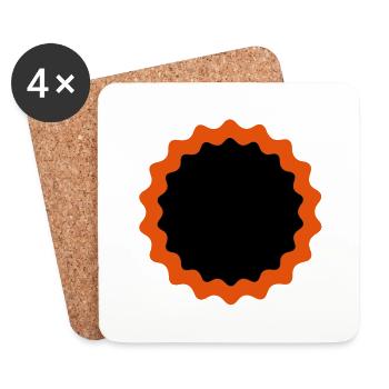 Bicycle patches - Coasters (set of 4) - white - Front
