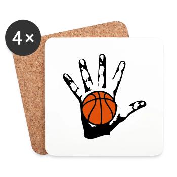 main hand ballon basketball1 - Dessous de verre (lot de 4) - blanc - Devant