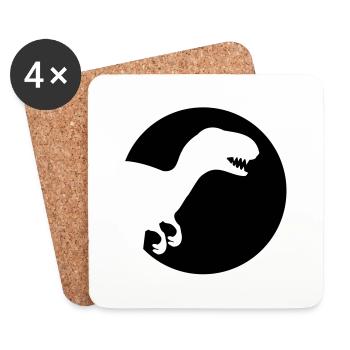 dino_rex_logo_f1 - Coasters (set of 4) - white - Front