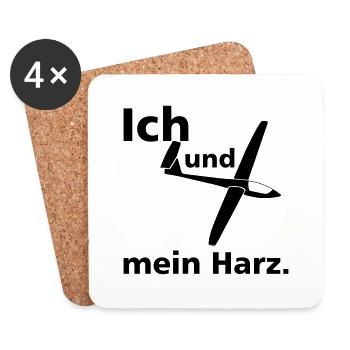 ich und mein harz Segelflugzeug Astir - Untersetzer (4er-Set) - Weiß - Vorne