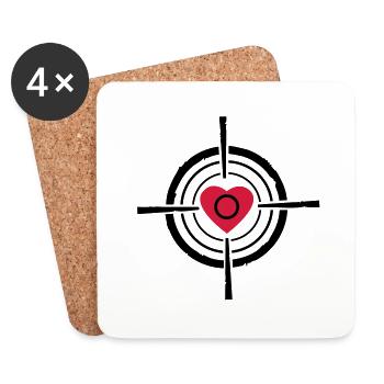 Love target - Coasters (set of 4) - white - Front