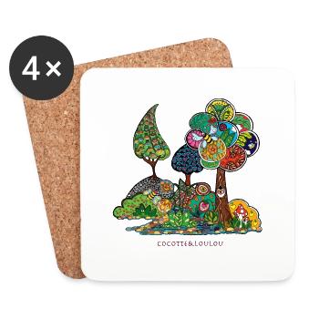 Le jardin d'Elise - Dessous de verre (lot de 4) - blanc - Devant