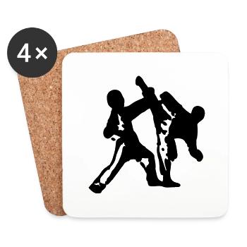 taekwondo arts martiaux -1 - Dessous de verre (lot de 4) - blanc - Devant