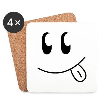 Naughty Smiley - Coasters (set of 4) - white - Front