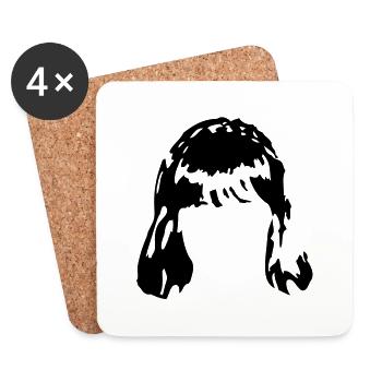 chevelure hair perruque wig1 - Dessous de verre (lot de 4) - blanc - Devant