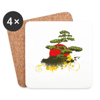 Bonsai - Untersetzer (4er-Set) - Weiß - Vorne
