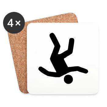 Falling Man - Dessous de verre (lot de 4) - blanc - Devant