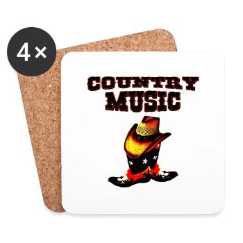 country music - Dessous de verre (lot de 4) - blanc - Devant