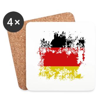 Flagge Deutschland Destroyed Effekt - Untersetzer (4er-Set) - Weiß - Vorne