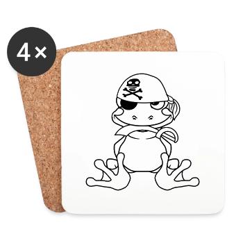 pirate sailor kapitaen sailor saebel raid - Dessous de verre (lot de 4) - blanc - Devant