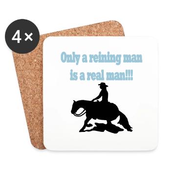 Only a reining man is a real man - Untersetzer (4er-Set) - Weiß - Vorne