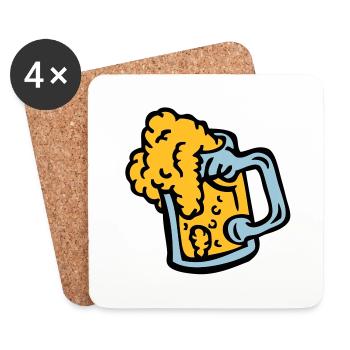 Alkohol, Bier, Bierglas Blende 409 - Untersetzer (4er-Set) - Weiß - Vorne