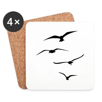 Fliegende Vögel - Untersetzer (4er-Set) - Weiß - Vorne
