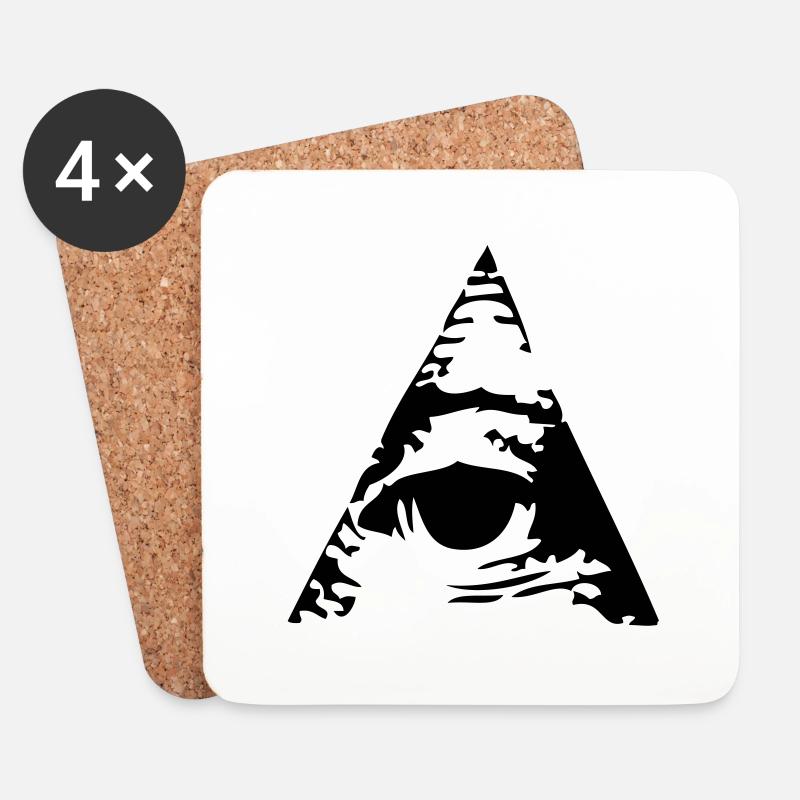 Pyramide - Untersetzer (4er-Set) - Weiß