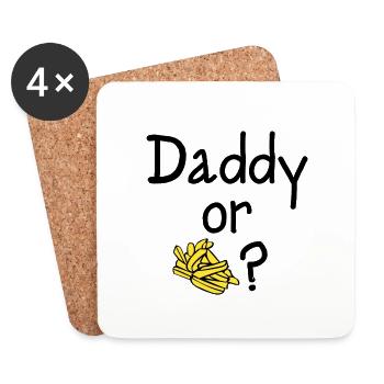 Papa ou Chips? - Dessous de verre (lot de 4) - blanc - Devant